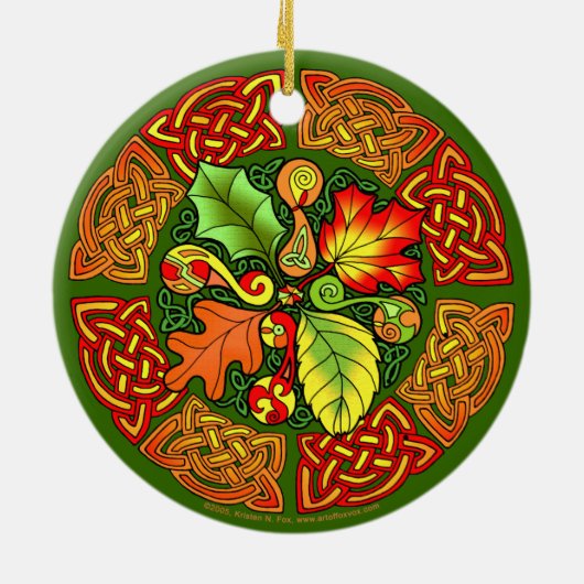 Celtic Autumn Leaves Ornament (Achterkant)