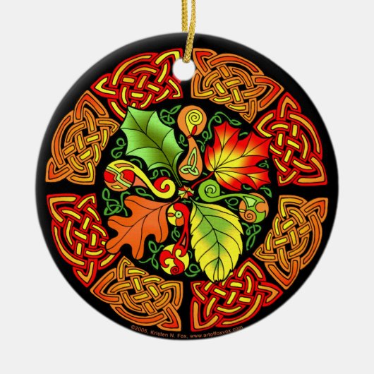 Celtic Autumn Leaves Ornament (Voorkant)