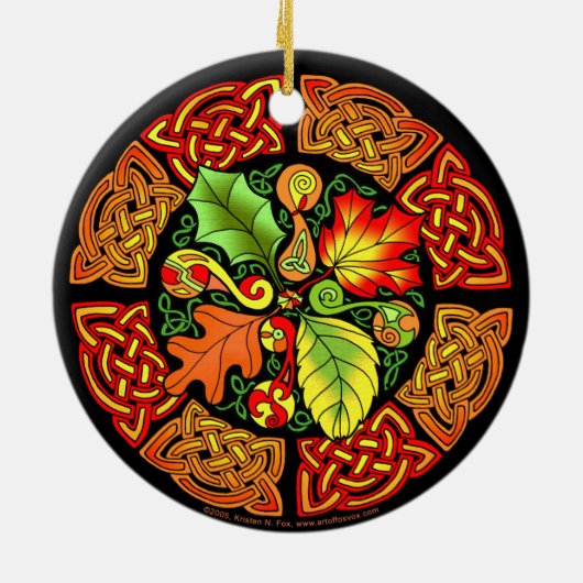 Celtic Autumn Leaves Ornament (Achterkant)