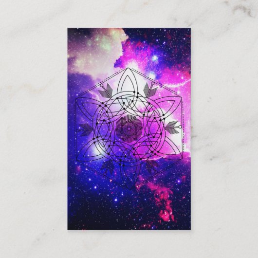 *~ * Celtic Aztec Tribal Boho Galaxy Nebula Visitekaartje (Voorkant)