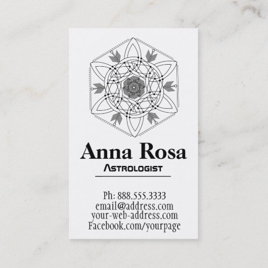 *~ * Celtic Aztec Tribal Boho Galaxy Nebula Visitekaartje (Achterkant)