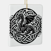 Celtic B&W Dragon Keramisch Ornament (Rechts)