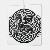 Celtic B&W Dragon Keramisch Ornament (Links)