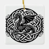 Celtic B&W Dragon Keramisch Ornament (Voorkant)