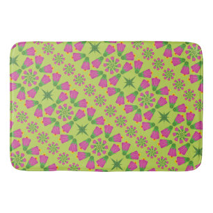 Celtic Bell Flower Mandalas Green Bath Mat