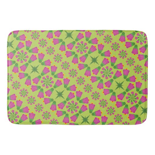 Celtic Bell Flower Mandalas Green Bath Mat (Voorkant)