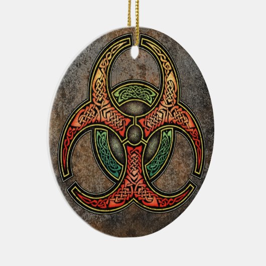 Celtic Biohazard Pendant/Ornament Keramisch Ornament (Rechts)