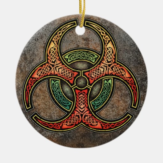 Celtic Biohazard Pendant/Ornament Keramisch Ornament (Voorkant)
