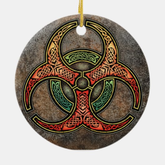 Celtic Biohazard Pendant/Ornament Keramisch Ornament (Achterkant)