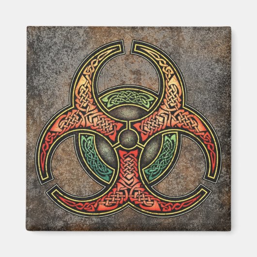 Celtic Biohazard Square Magnet (Voorkant)