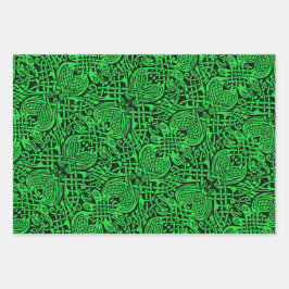 Celtic Bird Knotwork, Amber Meander en Tyson Inpakpapier Vel