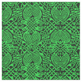 Celtic Bird Weave in Dark Green Stof
