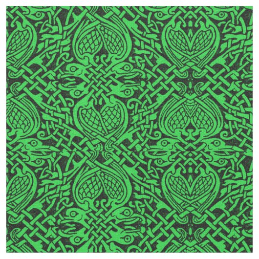 Celtic Bird Weave in Dark Green Stof (Close Up)