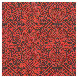 Celtic Bird Weave in Red Stof