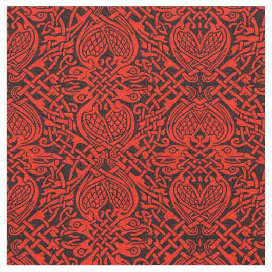 Celtic Bird Weave in Red Stof (Close Up)