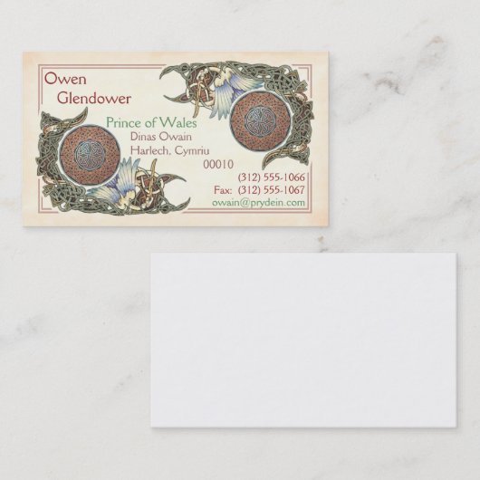 Celtic Birds Design Visitekaartjes (Voorkant / Achterkant)