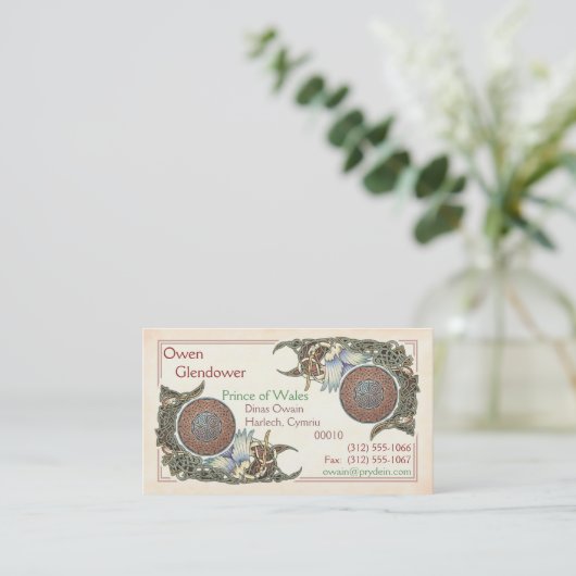 Celtic Birds Design Visitekaartjes (Staand voorkant)