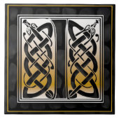 Celtic Black Stone I Monogram Initiaal Tegel Tegeltje (Voorkant)