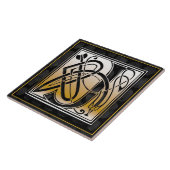 Celtic Black Stone J Monogram Tegel Tegeltje (Zijkant)