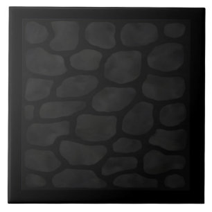 Celtic Black Stone met Black Border Keramische Teg Tegeltje