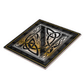Celtic Black Stone N Monogram Initiaal Tile Tegeltje (Zijkant)