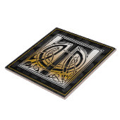 Celtic Black Stone T Monogram Fancy Tegel Tegeltje (Zijkant)