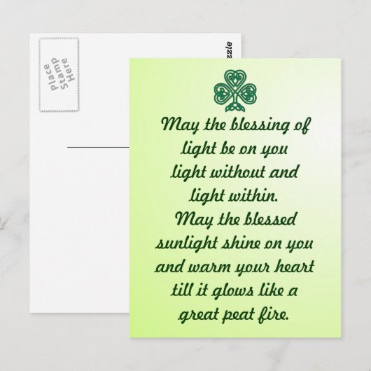 celtic blessing shamrock-briefkaart briefkaart (Voorkant / Achterkant)