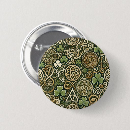Celtic Bloom Ronde Button 5,7 Cm (Voorkant /achterkant)