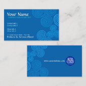 Celtic Blue Curl Swirl met Logo Visitekaartje (Voorkant / Achterkant)
