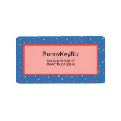 Celtic Blue Mini Hearts Business Company Adres Etiket (Voorkant)