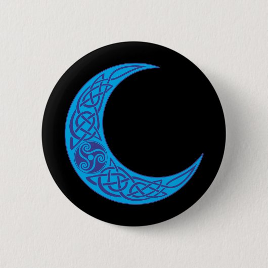 Celtic Blue Moon Ronde Button 5,7 Cm (Voorkant)