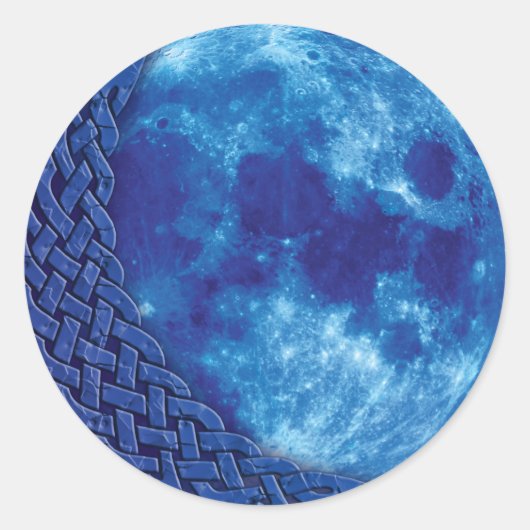 Celtic Blue Moon Ronde Sticker (Voorkant)