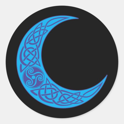 Celtic Blue Moon Ronde Sticker (Voorkant)