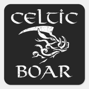 Celtic Boar Tribal Ierse illustratie Vierkante Sticker