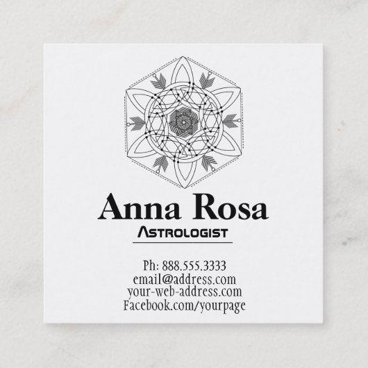 *~ * Celtic Boho Aztec Nebula Tribal Galaxy Vierkante Visitekaartje (Achterkant)