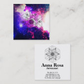 *~ * Celtic Boho Aztec Nebula Tribal Galaxy Vierkante Visitekaartje (Voorkant / Achterkant)