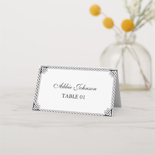 Celtic Border Frame Wedding Place Card Plaatskaartje (Voorkant)