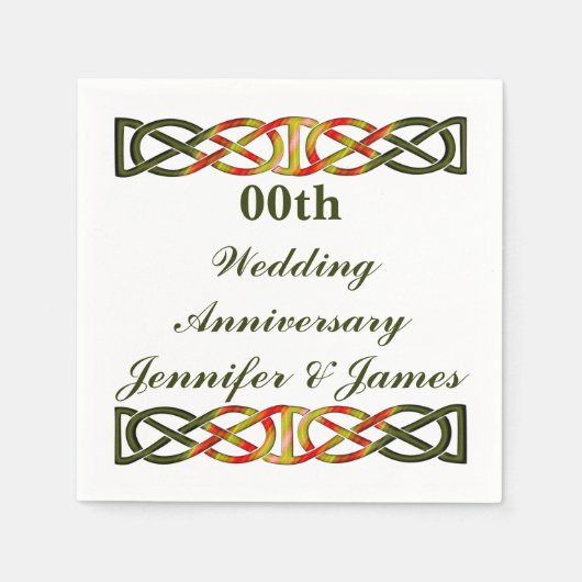 Celtic Braid Wedding Jubileum Servet (Voorkant)