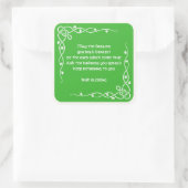 Celtic Braid - White en Green Irish Blessing (#1) Vierkante Sticker (Tas)