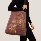 Celtic Brown Leather Tribal Crossbody Tas (Dichtbij)