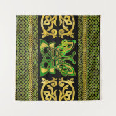 Celtic Butterfly - Groene marmer en goud Wandkleed (Voorkant (horizontaal))