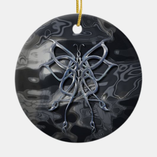 Celtic Butterfly Metal Keramisch Ornament (Voorkant)