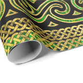 Celtic Butterfly Ornament - Green and gold Cadeaupapier (Rol Hoek)