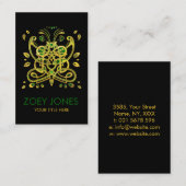 Celtic Butterfly Ornament - Green and gold Visitekaartje (Voorkant / Achterkant)