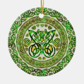 Celtic Butterfly - Ronde Ornament - Groen en goud (Voorkant)