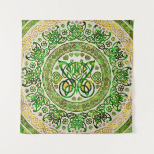 Celtic Butterfly - Round Ornament - Green and gold Wandkleed