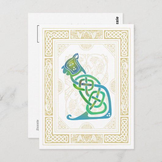 Celtic Cat Briefkaart (Voorkant / Achterkant)