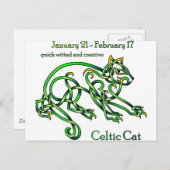 Celtic Cat Briefkaart (Voorkant / Achterkant)