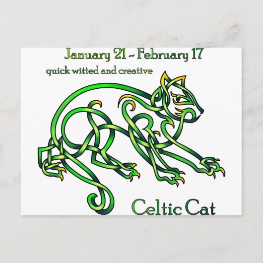 Celtic Cat Briefkaart (Voorkant)