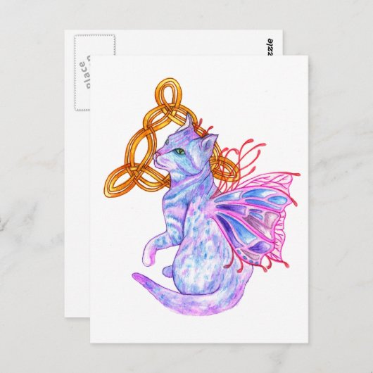 Celtic Cat Briefkaart (Voorkant / Achterkant)